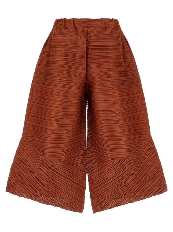 Pleats Please Issey Miyake 100% Polyester trousers in brown
