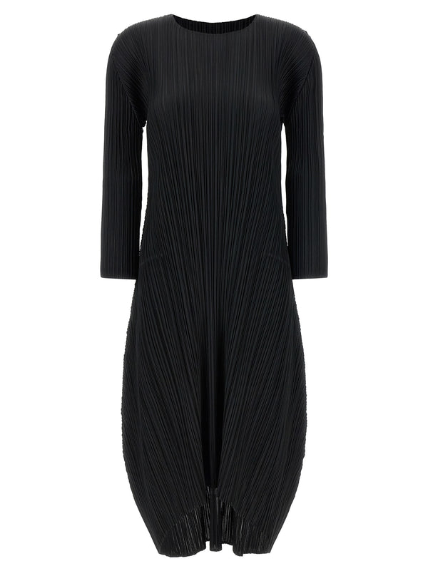 Pleats Please Issey Miyake 100% polyester dress in black