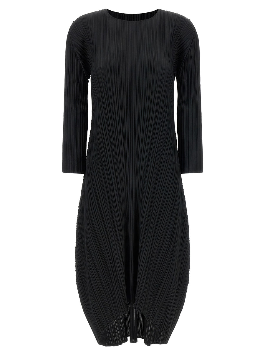 Pleats Please Issey Miyake 100% polyester dress in black