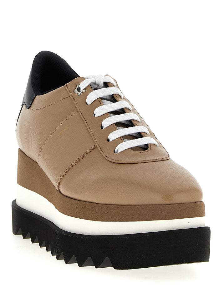 Stella McCartney 100% Polyurethane lace-up flat in beige — view 2