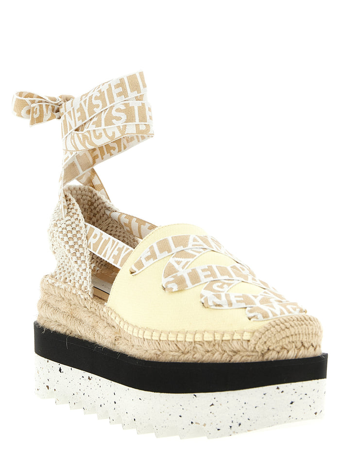 Stella McCartney 64% polyurethane espadrille sandal in yellow — view 2