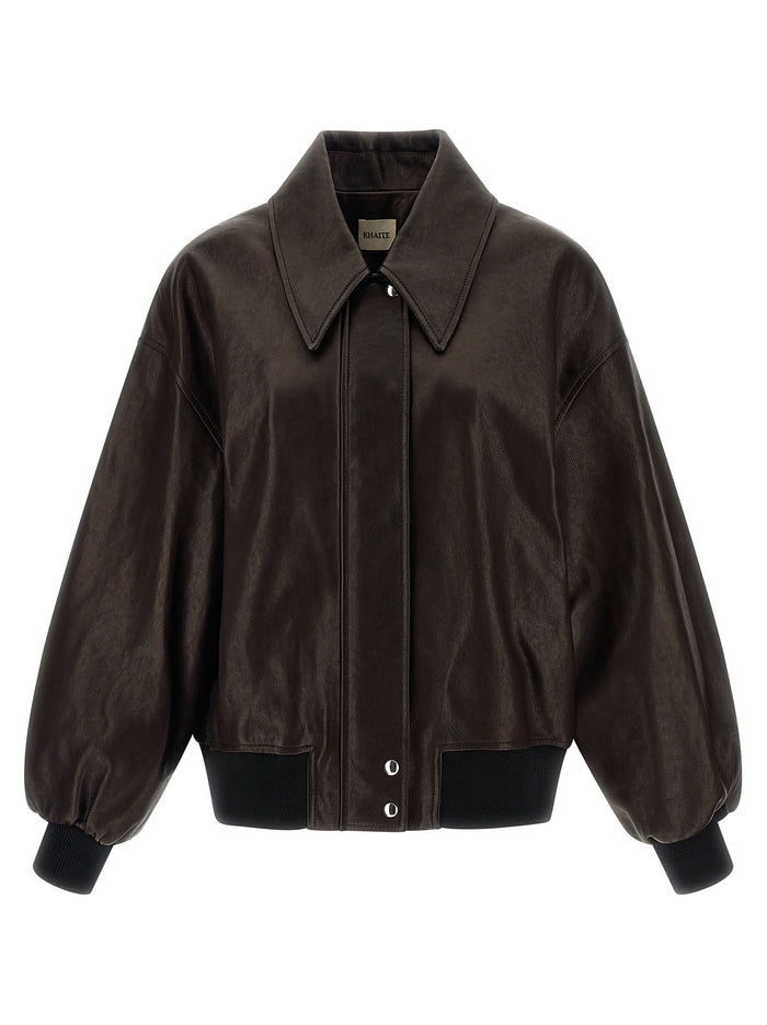 Khaite 100% Lamb Leather jacket in brown