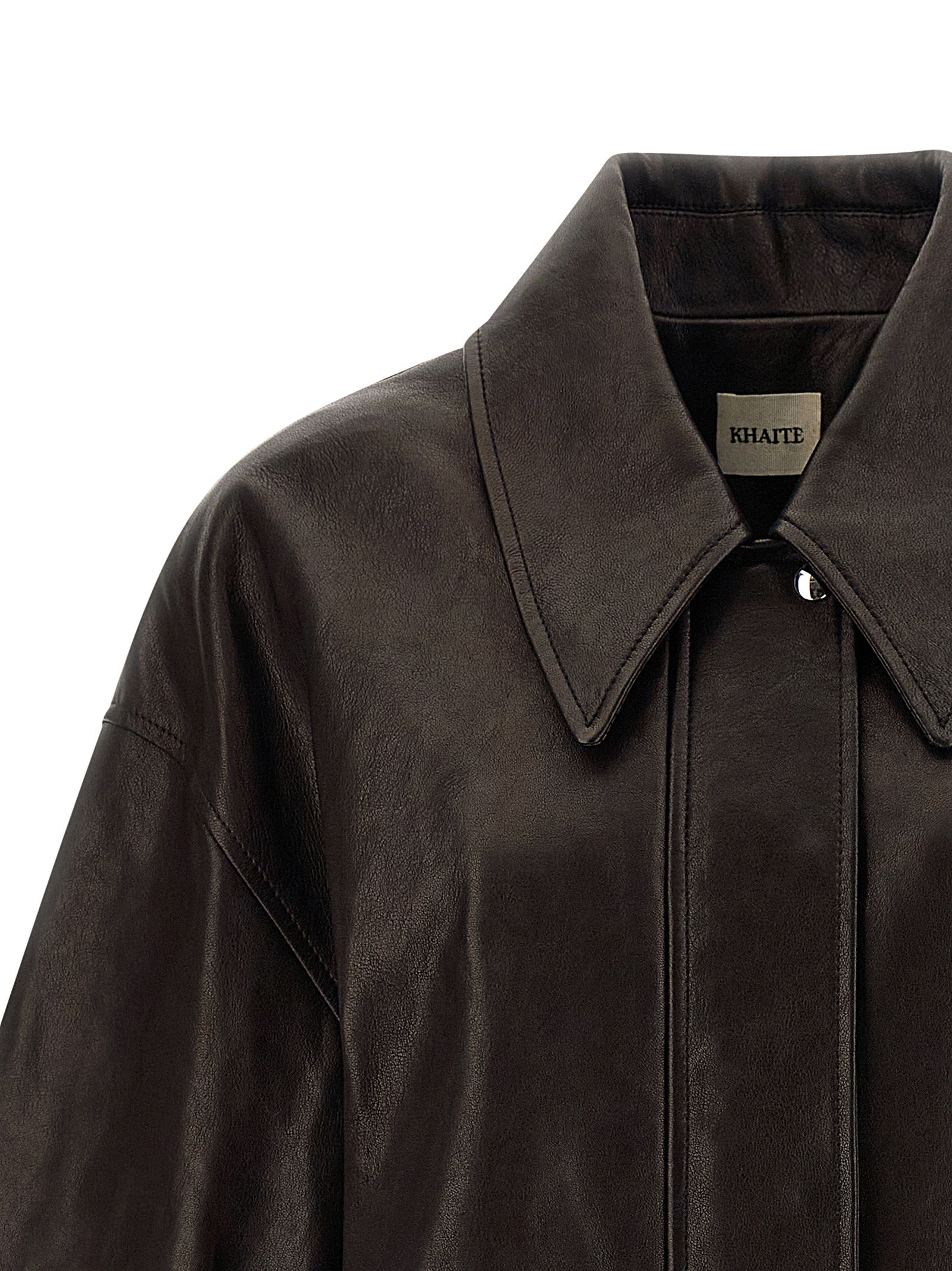 Khaite 100% Lamb Leather jacket in brown — view 3