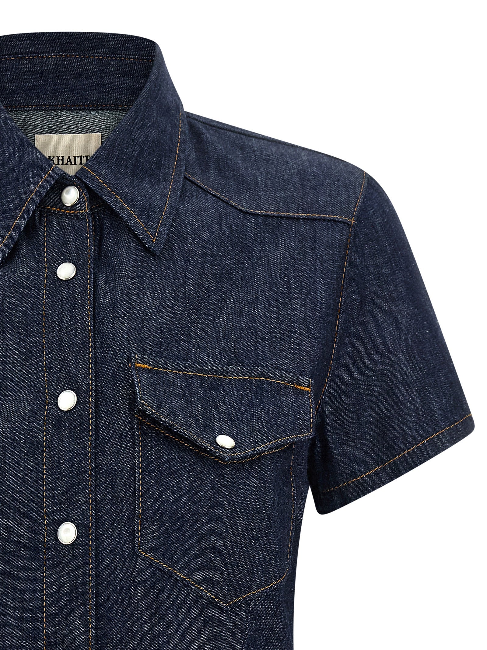 Khaite 100% Cotton shirt in navy — view 3