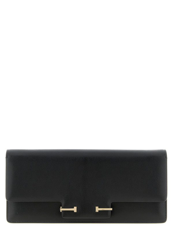 Tom Ford 100% goat leather shoulder bag in black