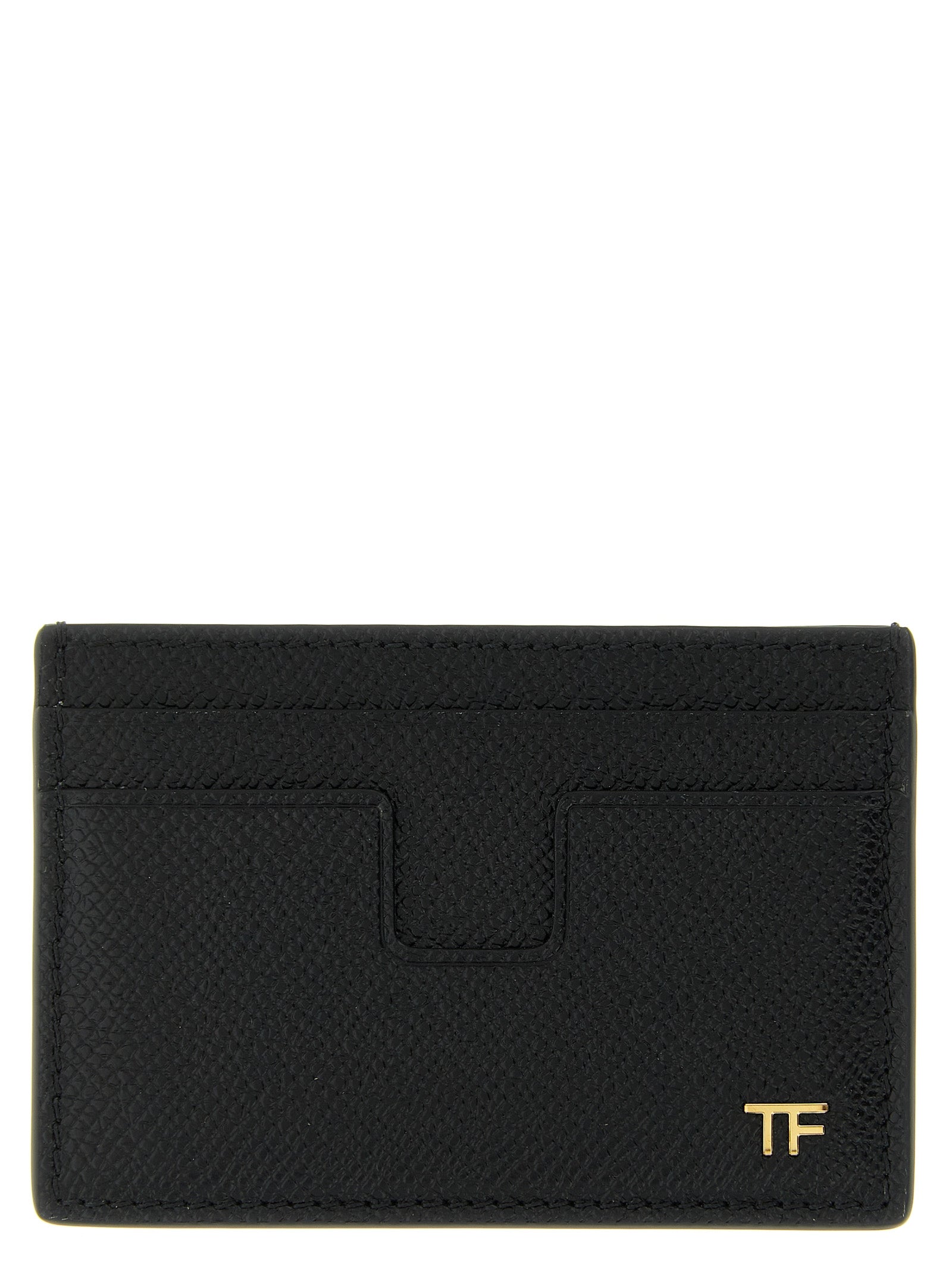 Tom Ford 100% calfskin leather (Bos Taurus) card case in black