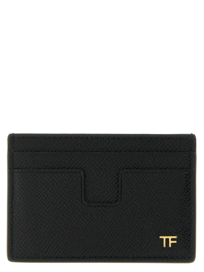 Tom Ford 100% calfskin leather (Bos Taurus) card case in black
