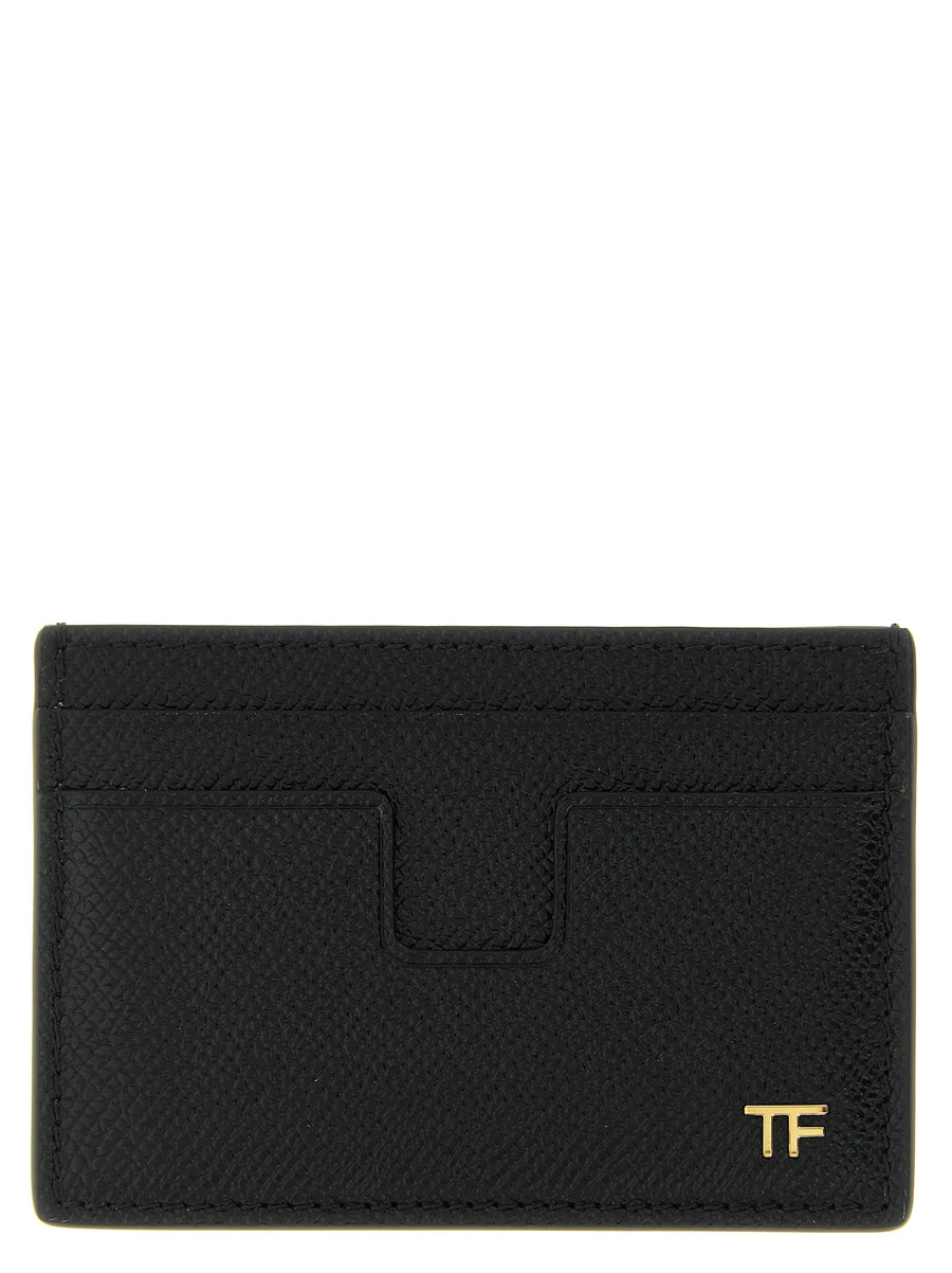 Tom Ford 100% calfskin leather (Bos Taurus) card case in black