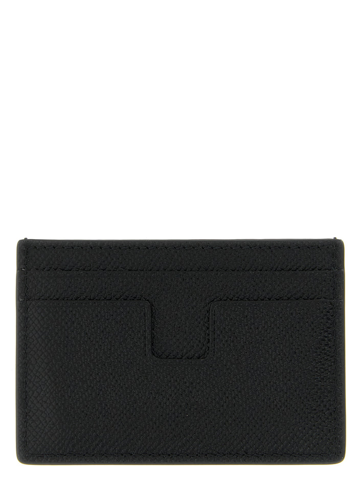 Tom Ford 100% Calfskin Leather card case in black — view 2