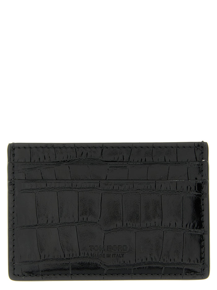 Tom Ford 100% calfskin leather card case in black