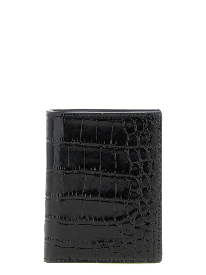 Tom Ford 100% calfskin leather card case in black