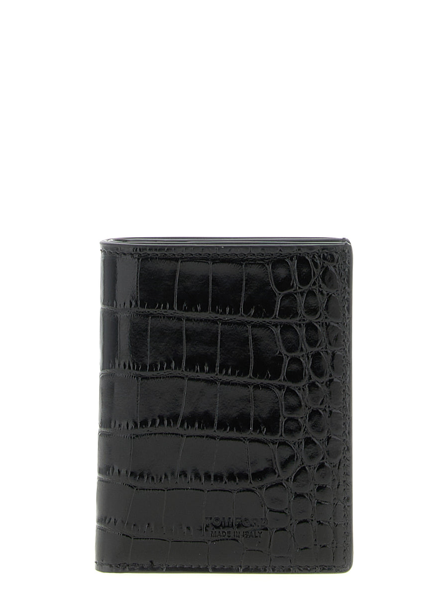 Tom Ford 100% calfskin leather card case in black