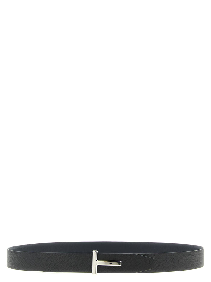 Tom Ford 100% calfskin leather belt in black — view 2