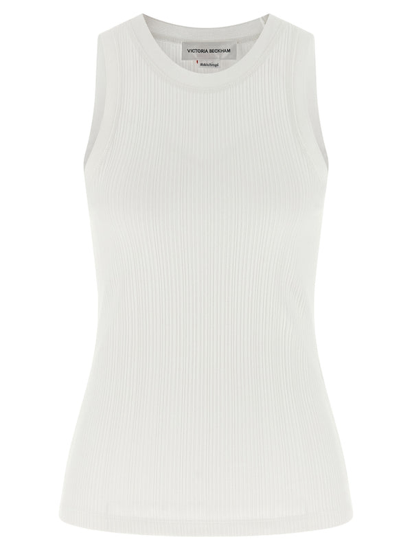 Victoria Beckham 100% cotton tank top in white