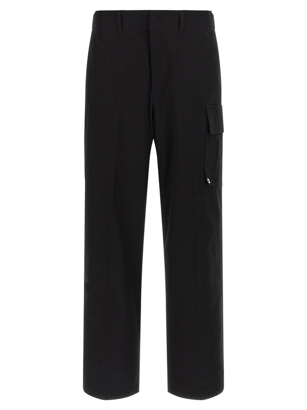 Fendi 97% cotton cargo pants in black