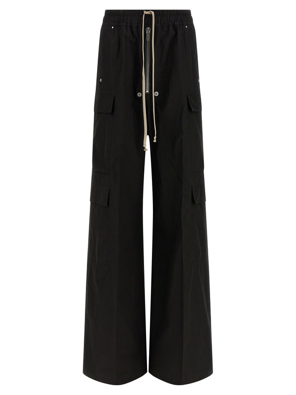 Rick Owens 100% cotton cargo pants in black