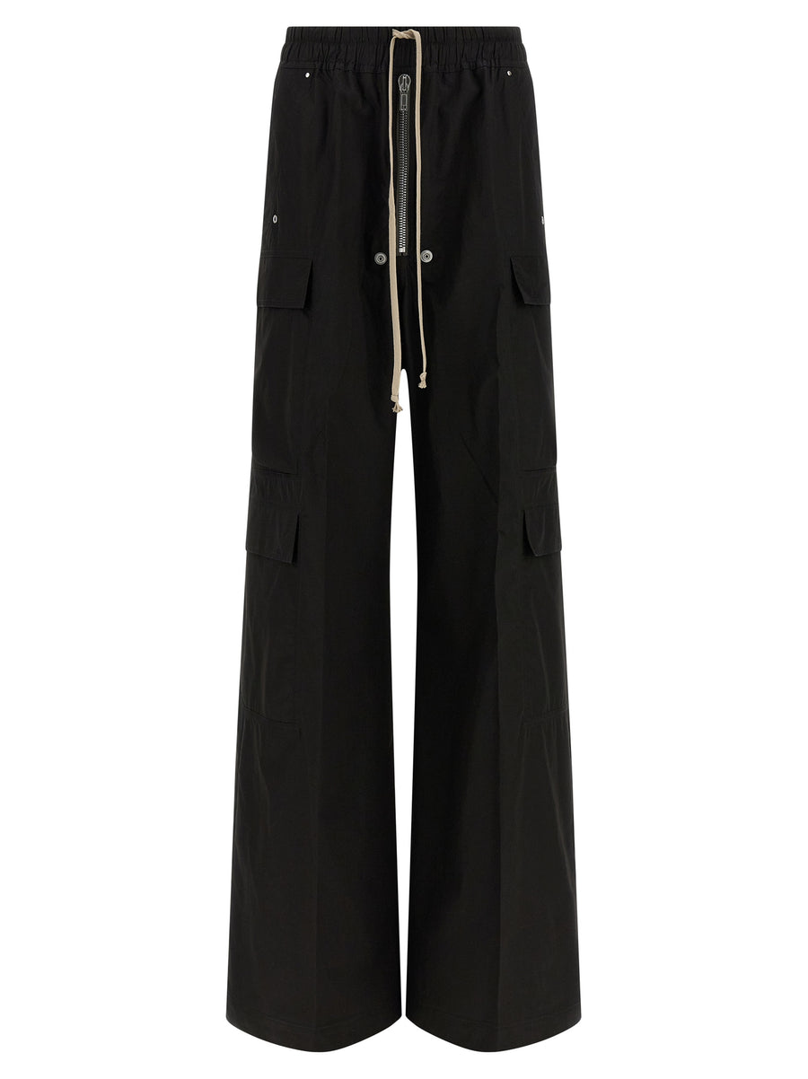 Rick Owens 100% cotton cargo pants in black