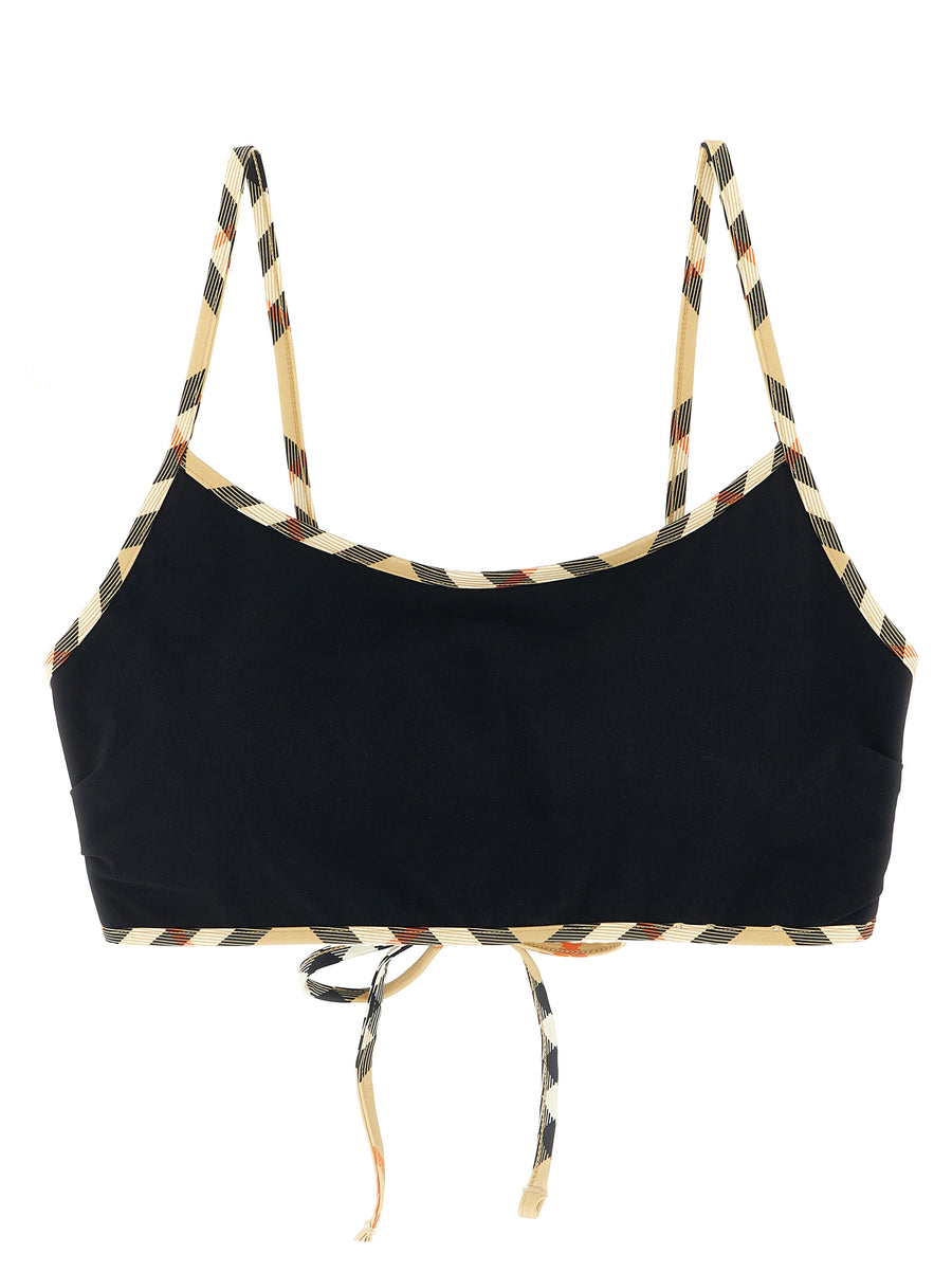 Burberry 73% polyamide bikini top in black