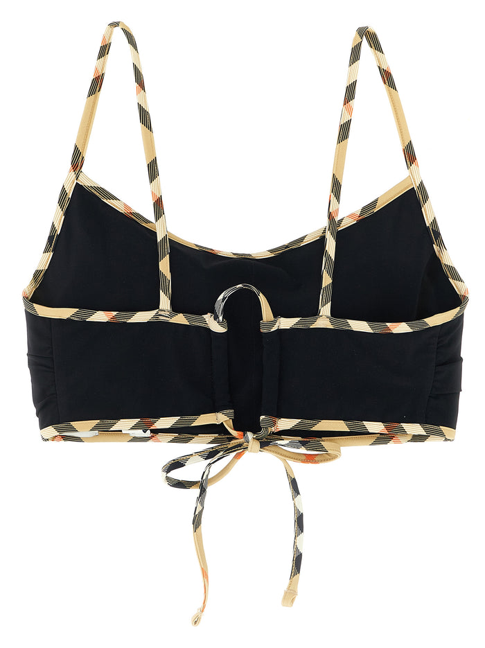 Burberry 73% polyamide bikini top in black — view 2