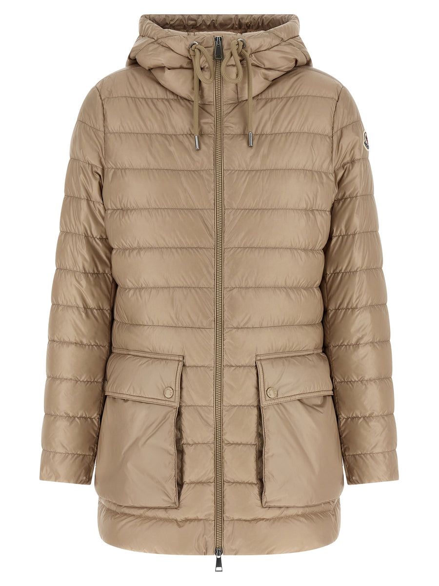 Moncler 100% polyamide down jacket in beige