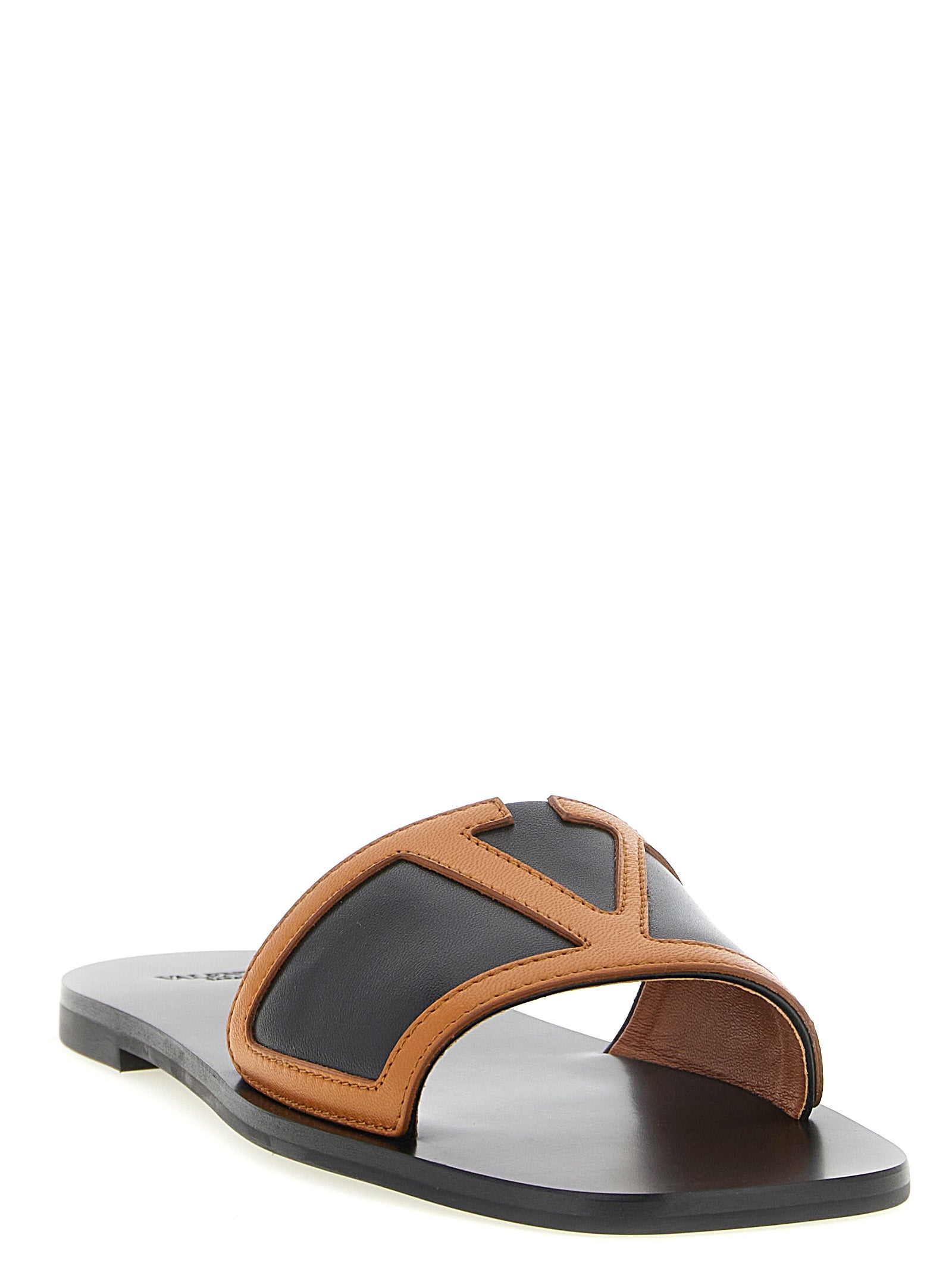 Valentino Garavani 100% Lamb Leather slide in brown — view 2