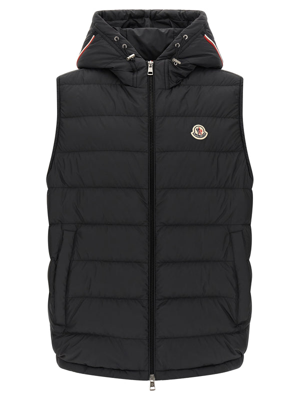 Moncler 100% polyester vest in black