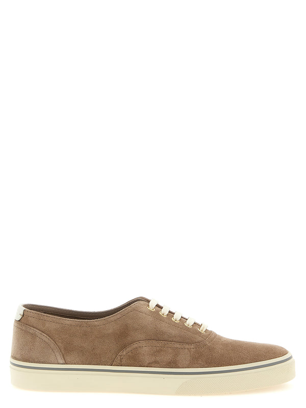 Brunello Cucinelli 100% calfskin leather sneaker in beige