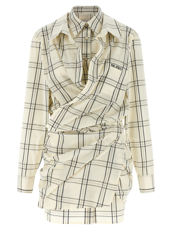 The Attico 100% cotton poplin dress in multicolor
