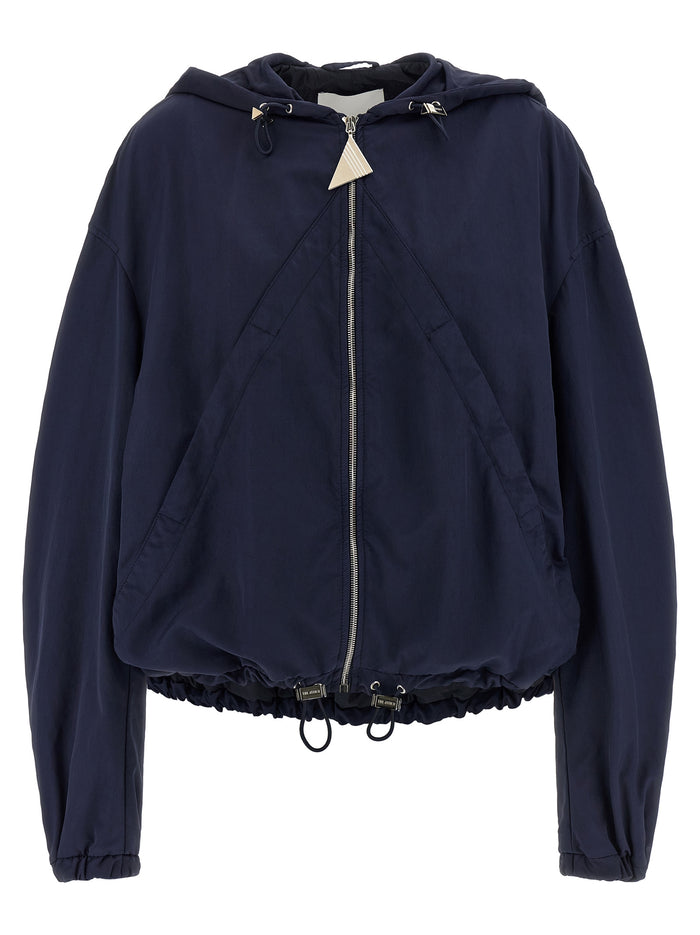 The Attico 100% polyamide bomber jacket in navy