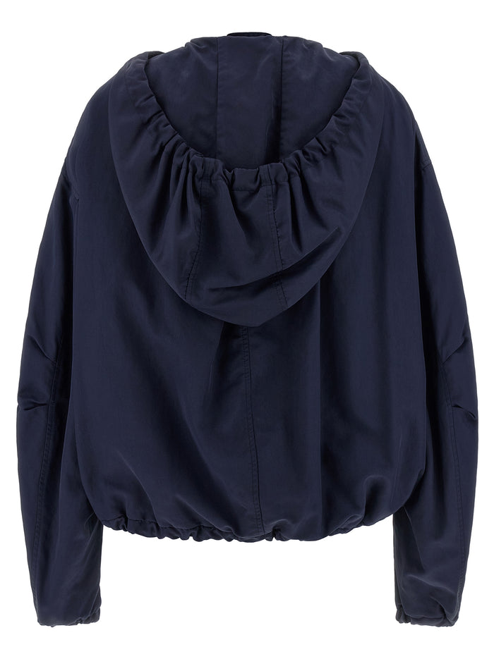 The Attico 100% polyamide bomber jacket in navy — view 2