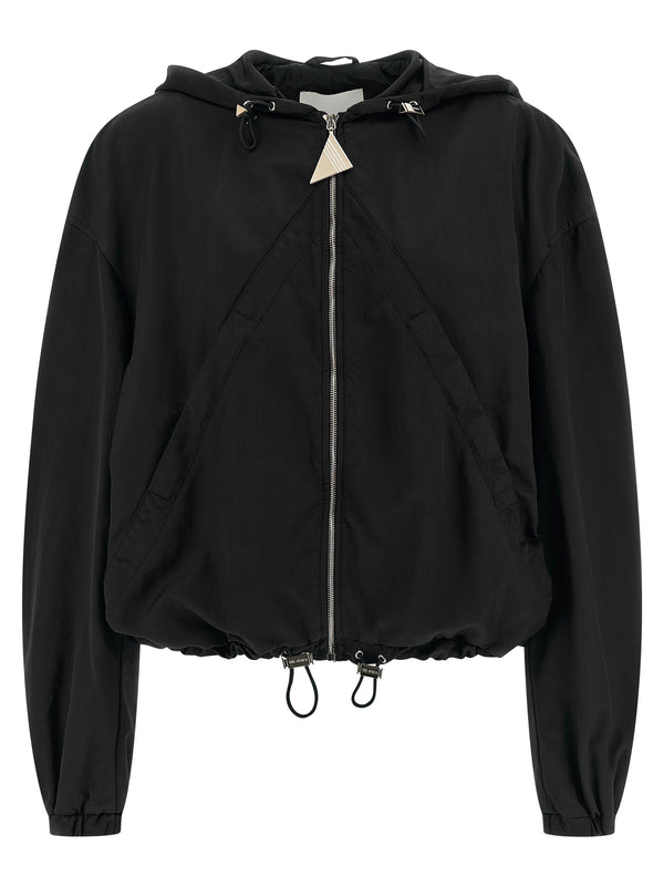 The Attico 100% polyester bomber jacket in black