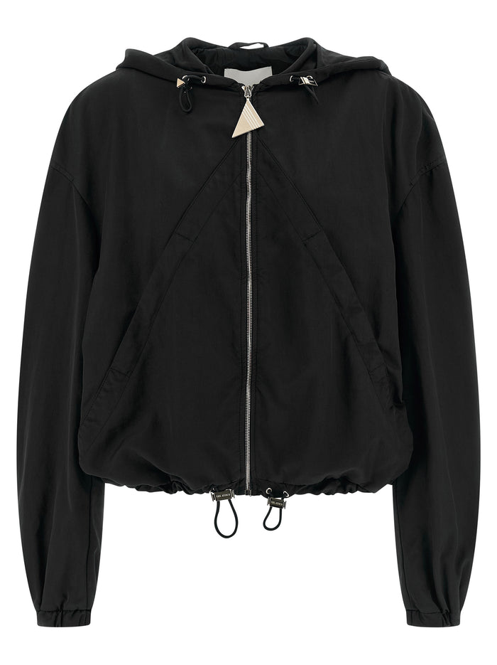 The Attico 100% polyester bomber jacket in black