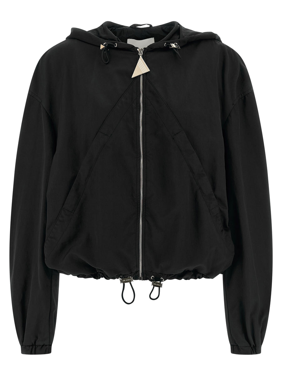 The Attico 100% polyester bomber jacket in black