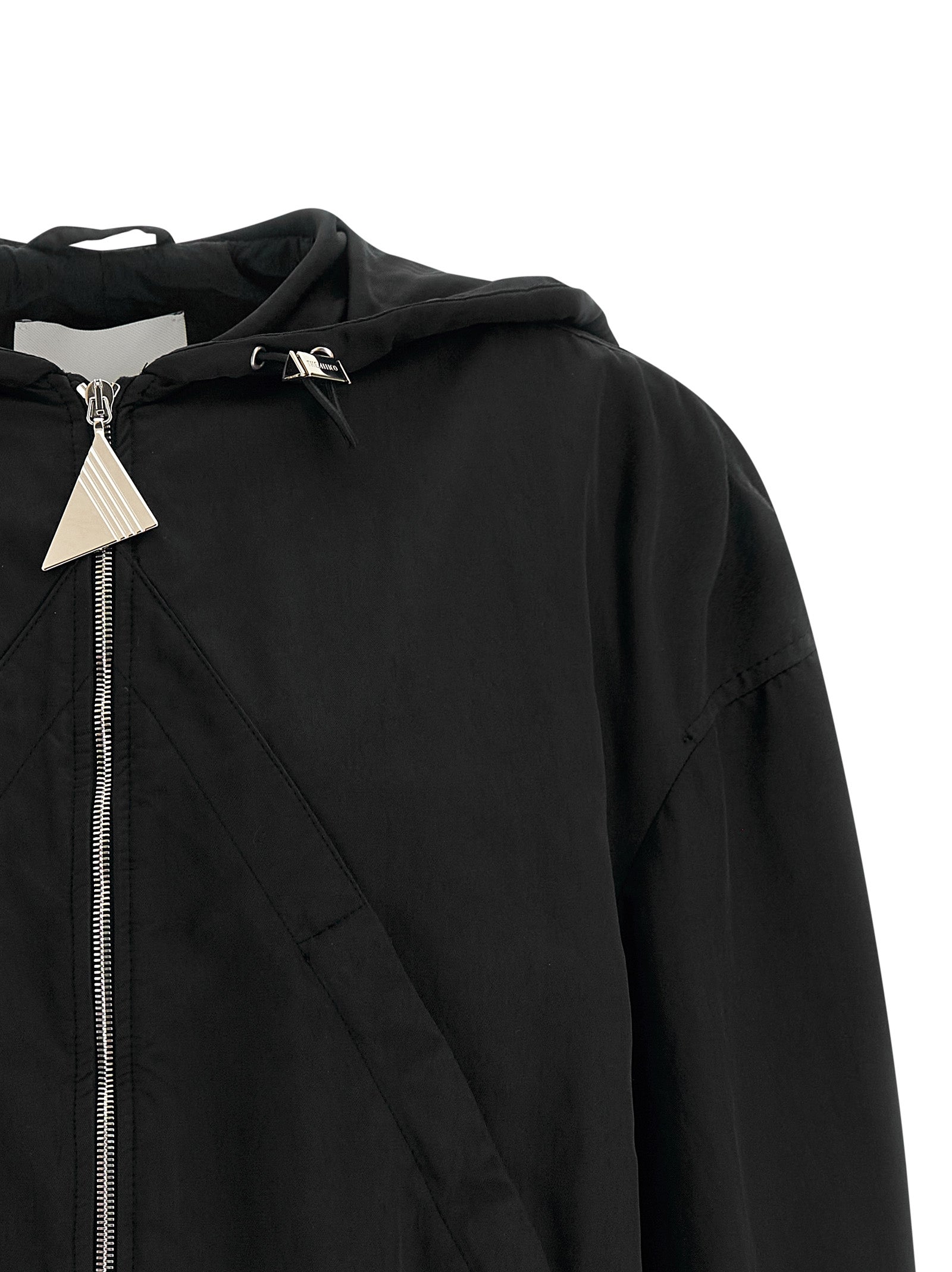 The Attico 100% polyester bomber jacket in black — view 3