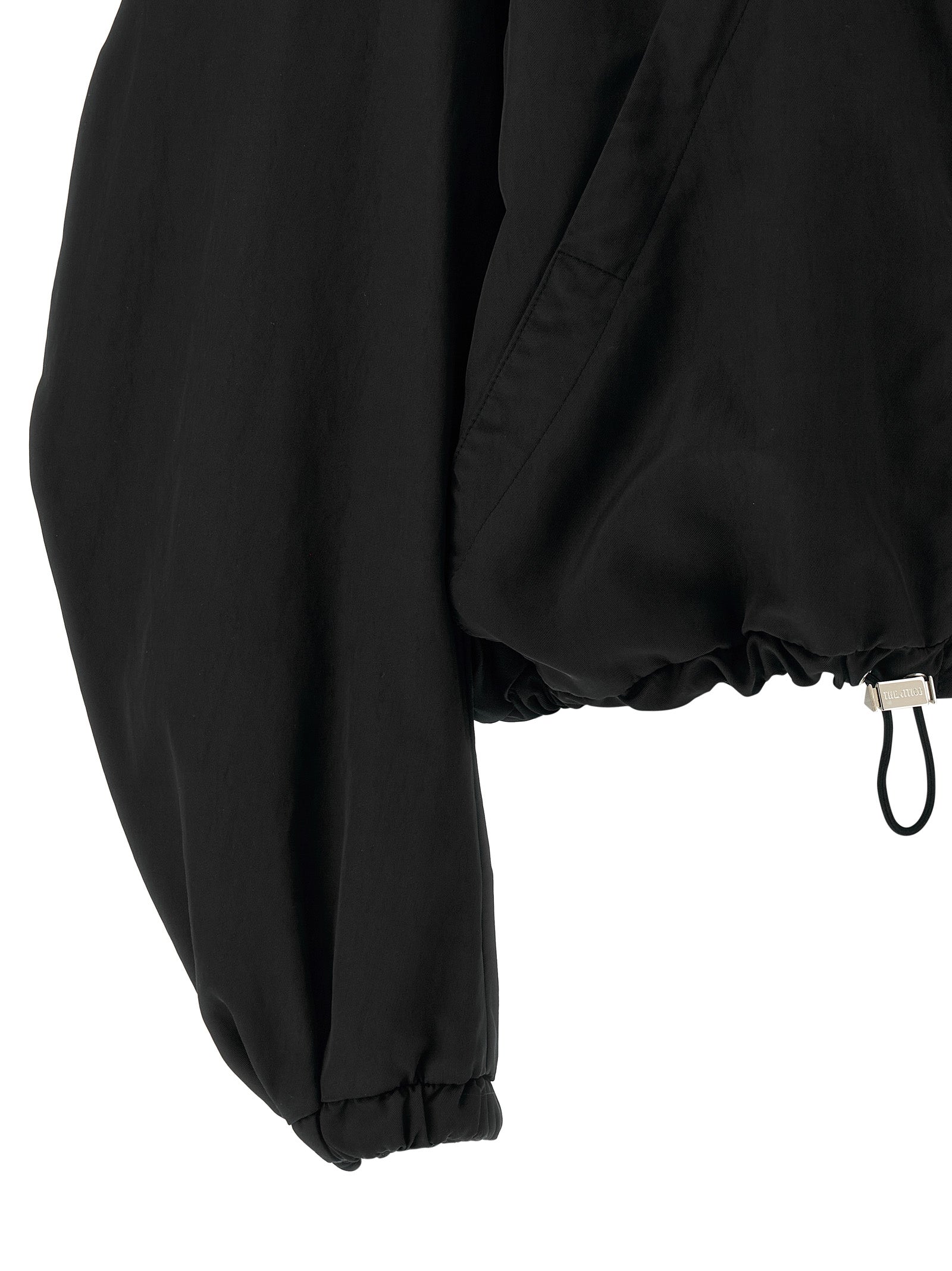 The Attico 100% polyester bomber jacket in black — view 4