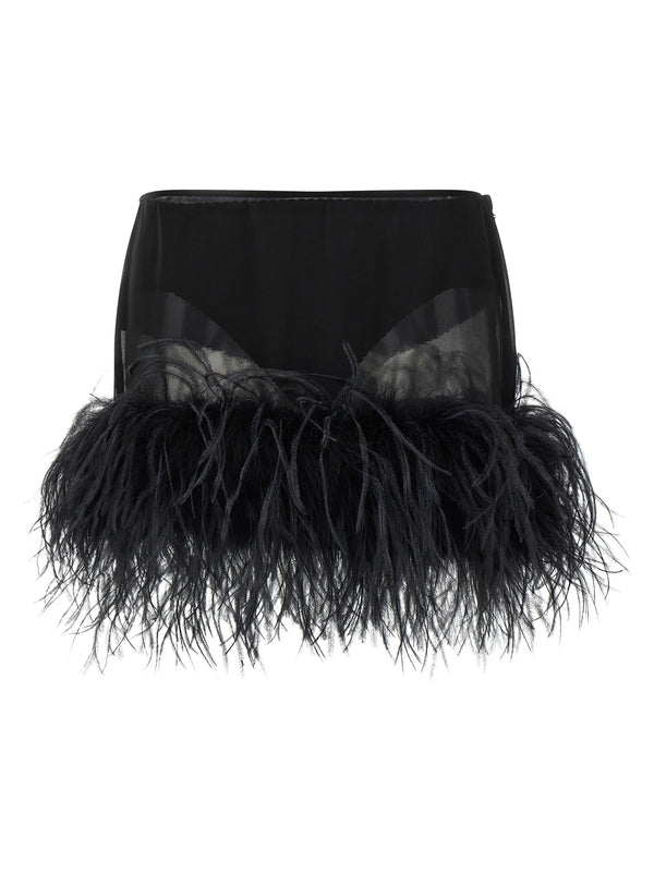 The Attico 100% polyester mini skirt in black