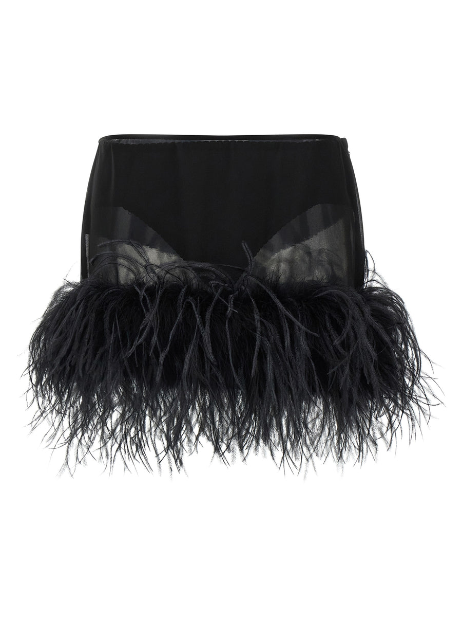The Attico 100% polyester mini skirt in black