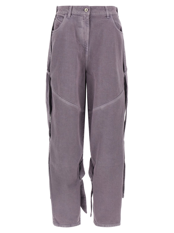 The Attico 100% Cotton cargo pants in purple