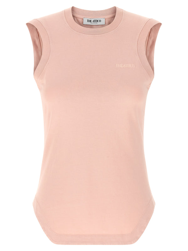 The Attico 100% cotton tank top in pink