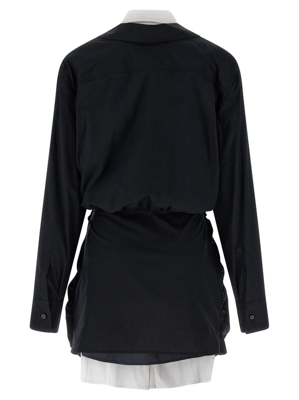 Bicolor Cotton Short Dress