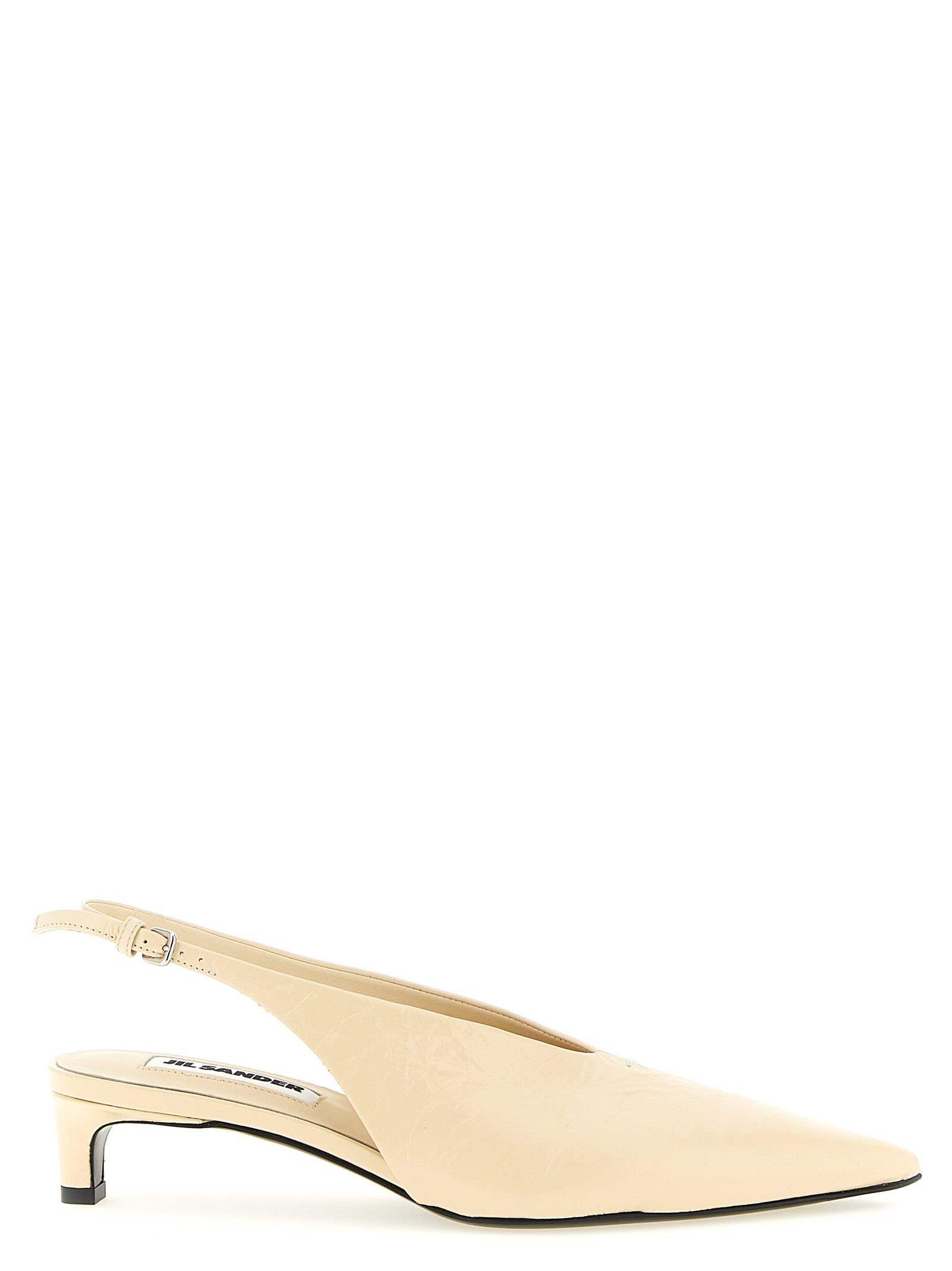 Jil Sander 100% calfskin leather heel in beige