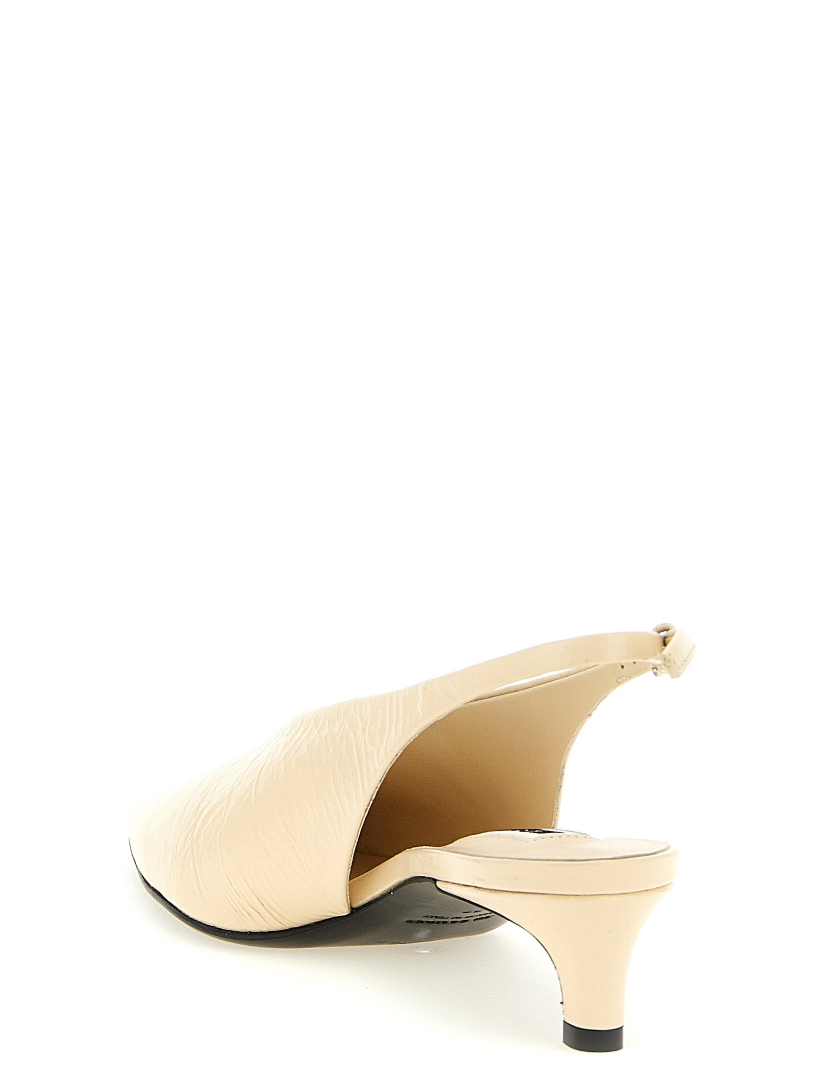 Jil Sander 100% calfskin leather heel in beige — view 3