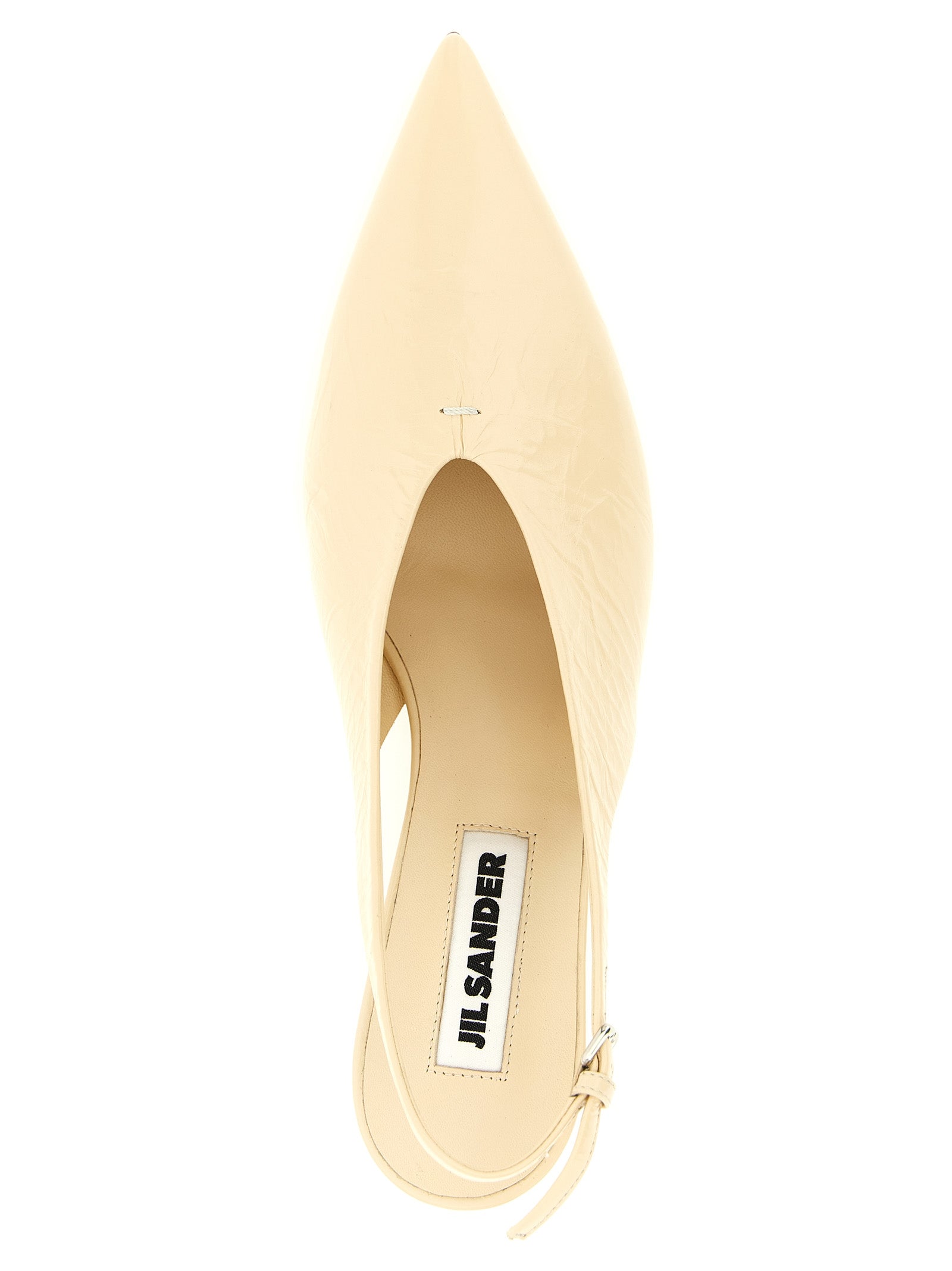 Jil Sander 100% calfskin leather heel in beige — view 4