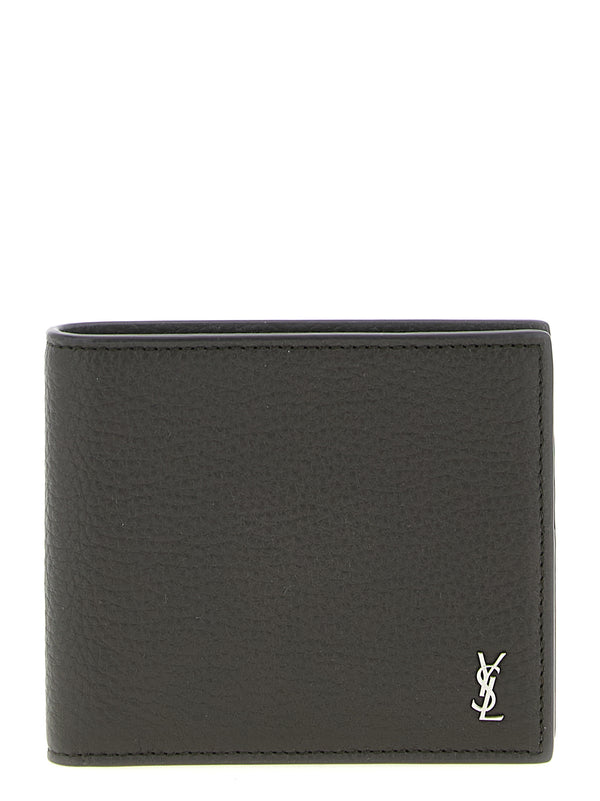 Saint Laurent 100% calfskin leather wallet in brown