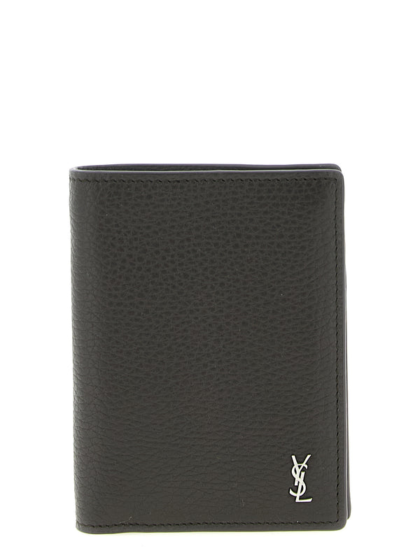 Saint Laurent 100% calfskin leather (Bos Taurus) wallet in brown