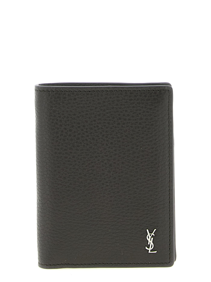 Saint Laurent 100% calfskin leather (Bos Taurus) wallet in brown
