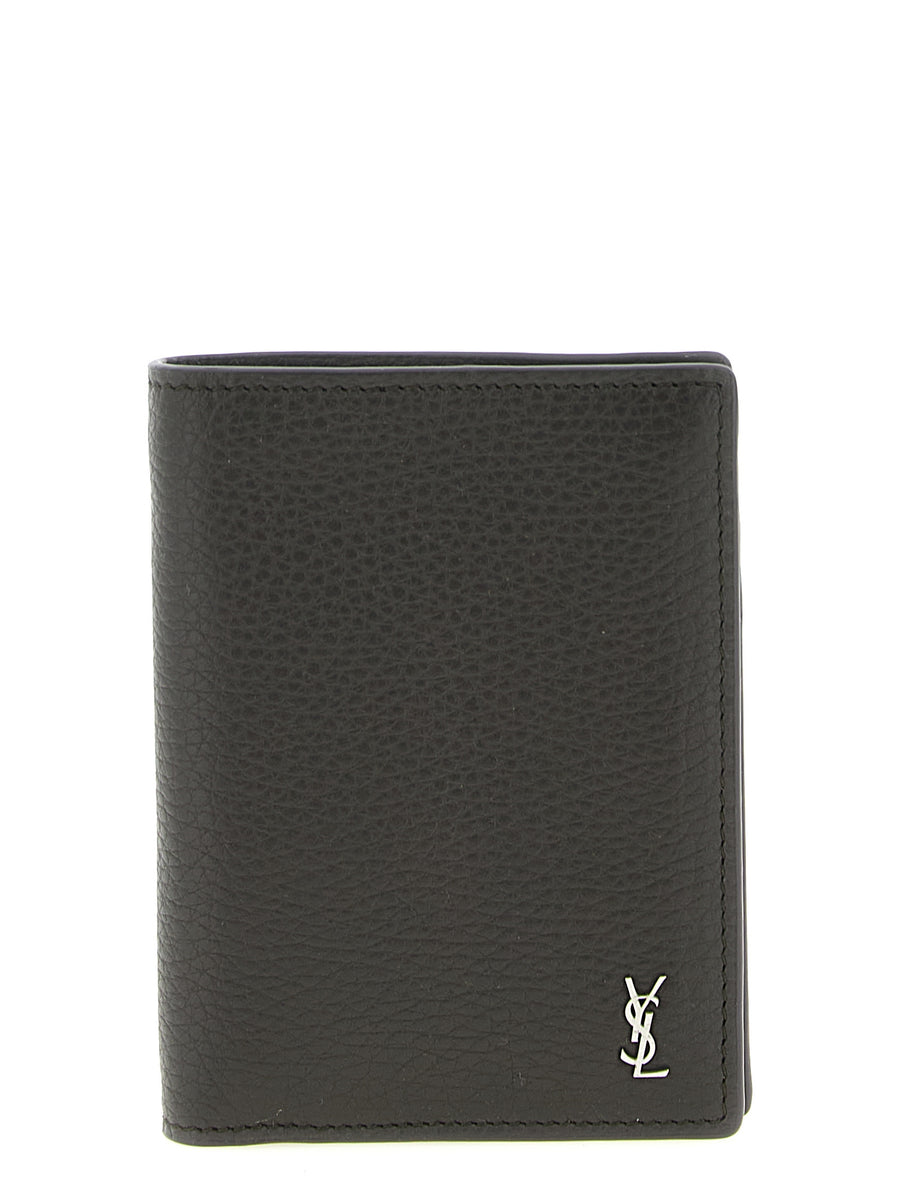 Saint Laurent 100% calfskin leather (Bos Taurus) wallet in brown