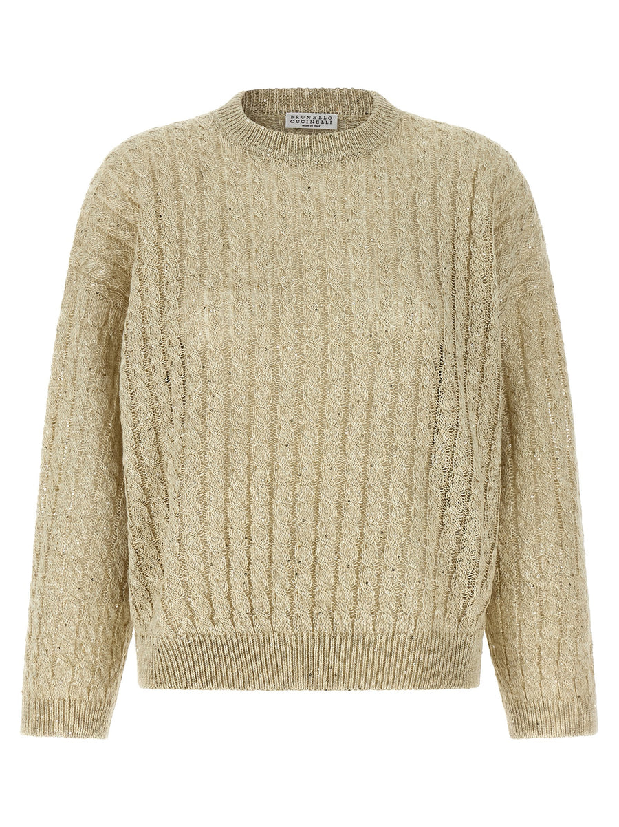 Brunello Cucinelli 94% linen sweater in beige