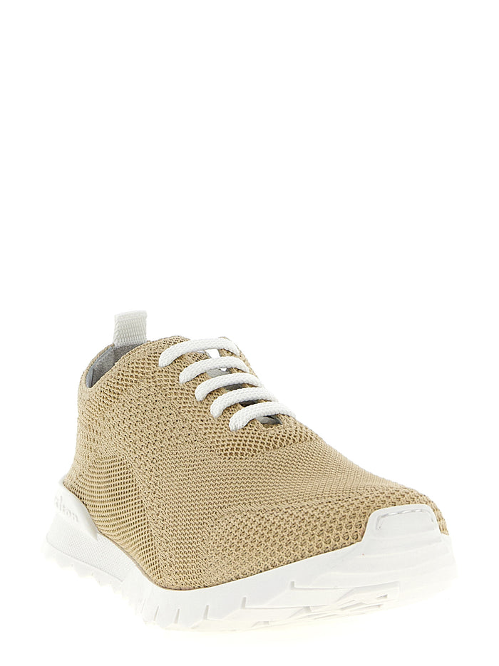 Kiton 90% Cotton sneaker in beige — view 2