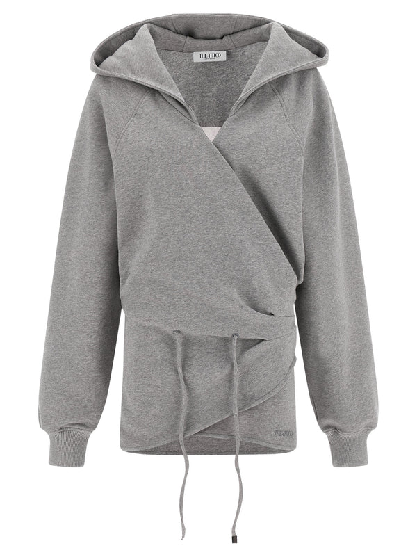 The Attico 100% cotton hoodie in gray